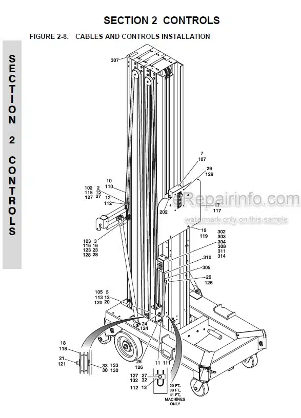 Photo 2 - JLG 20AM 25AM 30AM 36AM 41AM Illustrated Parts Manual Vertical Mast