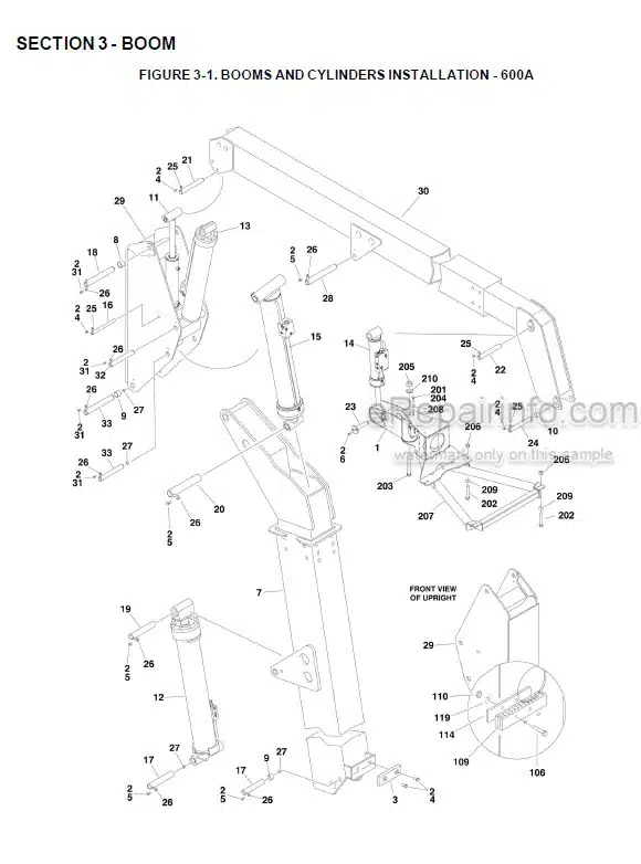 Photo 2 - JLG 600A 600AJ Illustrated Parts Manual Boom Lift 3121617 SN4