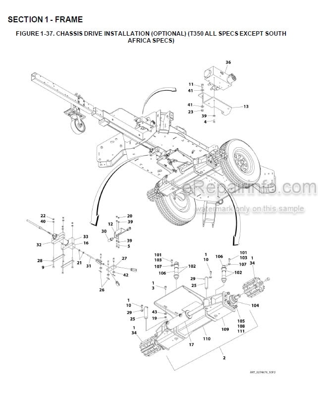 Photo 4 - JLG T350 T500J PVC2001 PVC2007 Illustrated Parts Manual Boom Lift 31215072