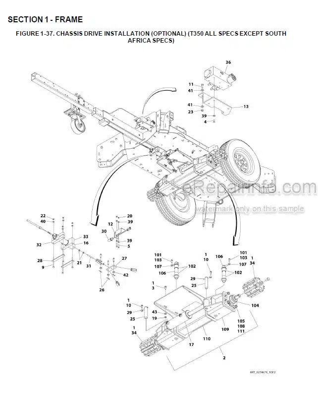 Photo 1 - JLG T350 T500J PVC2001 PVC2007 Illustrated Parts Manual Boom Lift 31215072