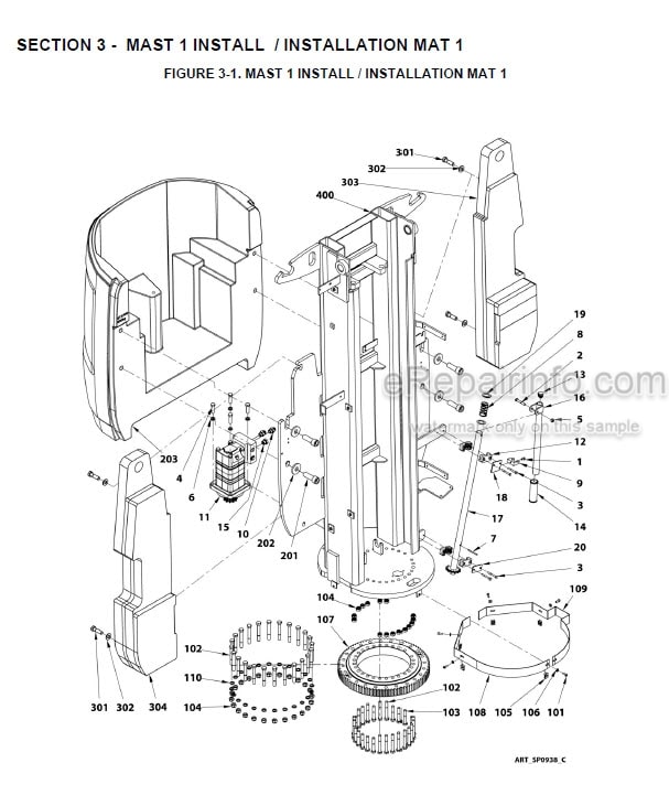 Photo 10 - JLG Toucan 10E 26E Illustrated Parts Manual Mast Boom Lift 31210230 SN2