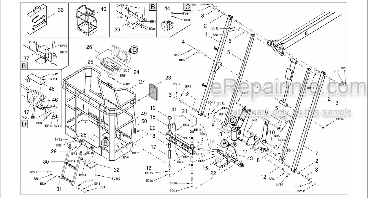Photo 1 - JLG X19J-2 X19J-3 X15JA-2 X550AJ-2 X550AJ-3 Illustrated Parts Manual Compact Crawler Boom Lift 3121603