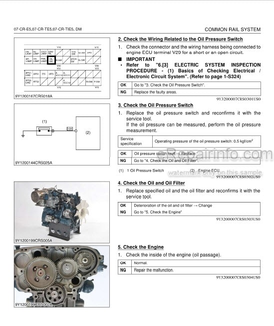 Photo 4 - Kubota 07-CR-E5 Diagnosis Manual Common Rail System 9Y310-00072