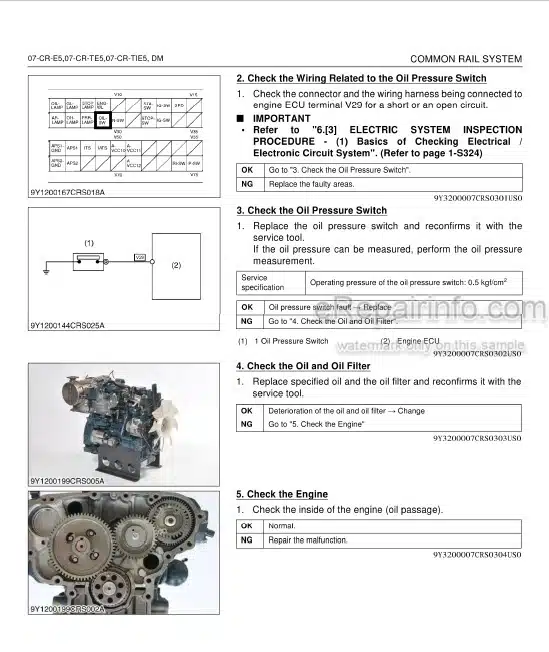 Photo 8 - Kubota 07-CR-E5 Diagnosis Manual Common Rail System 9Y310-00072