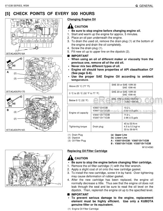 Photo 2 - Kubota 07-E3B Series Workshop Manual Diesel Engine 9Y111-01039