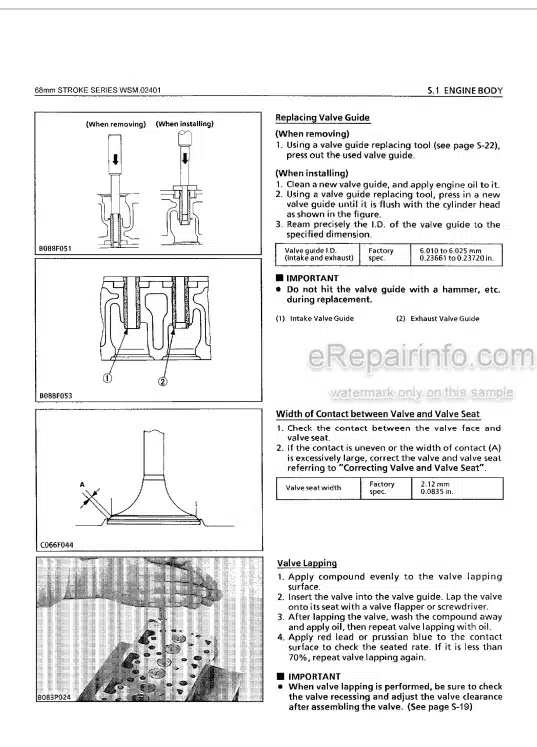 Photo 5 - Kubota 92.4MM Stroke 03 Series Workshop Manual Diesel Engine 9Y011-02460