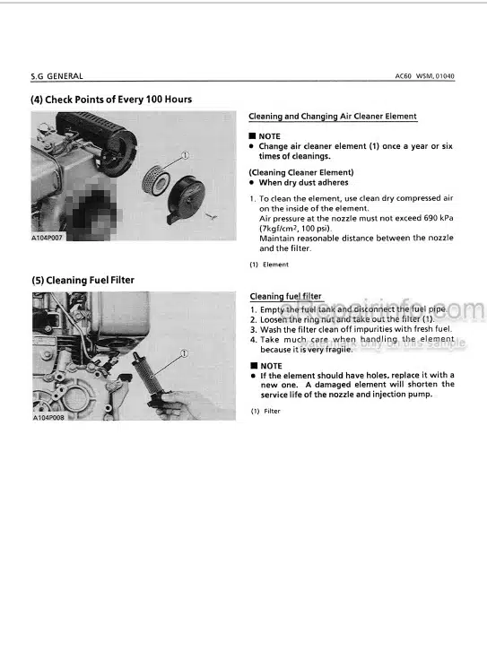Photo 6 - Kubota 92.4MM Stroke 03 Series Workshop Manual Diesel Engine 9Y011-02460