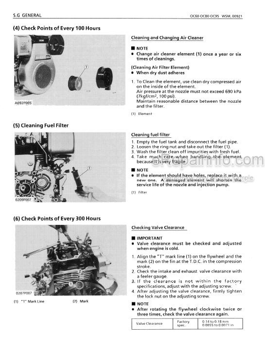 Photo 6 - Kubota GZ410 GZ460 Workshop Manual Gasoline Engine 9Y011-02190