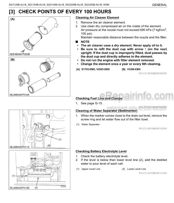 Photo 6 - Kubota SQ50 Hertz Workshop Manual Diesel Generator 9Y011-01852