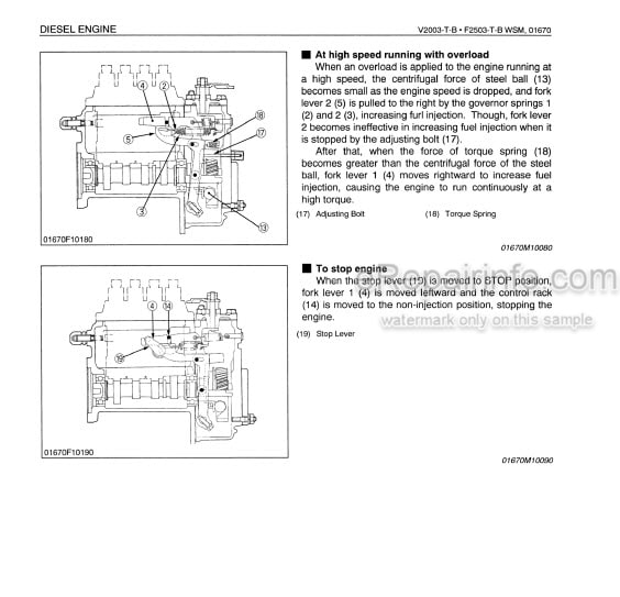 Photo 9 - Kubota V2003-T-B F2503-T-B Workshop Manual Diesel Engine