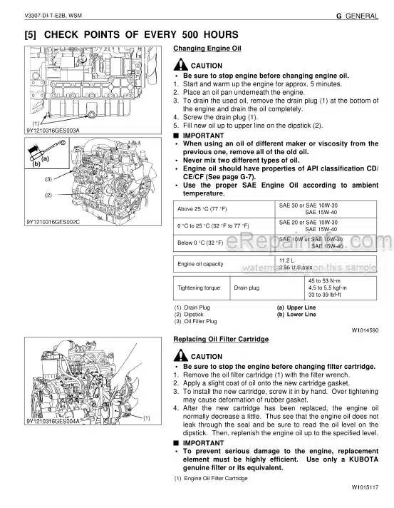 Photo 5 - Kubota V3307-DI-T-E2B Workshop Manual Diesel Engine 9Y111 -03162