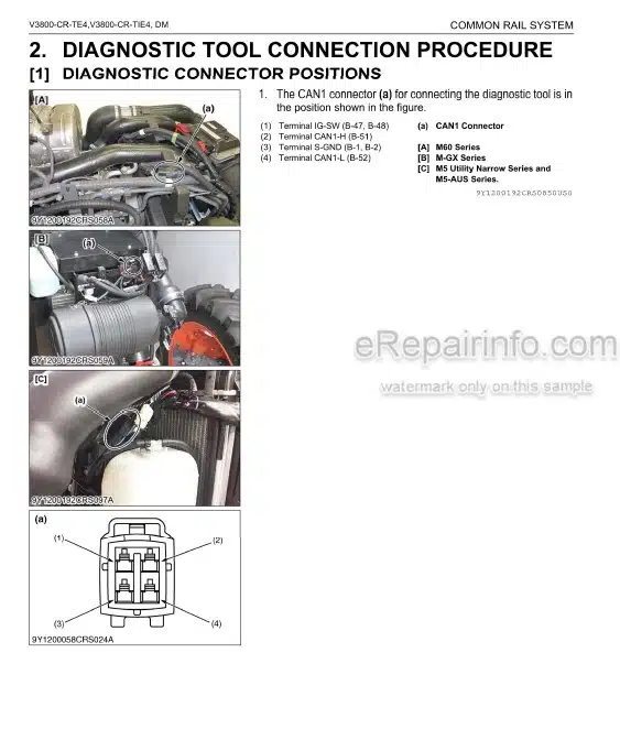 Photo 12 - Kubota V3800-CR-TE4 V3800-CR-TIE4 Diagnosis Manual Common Rail System For Tractor 9Y110-01922