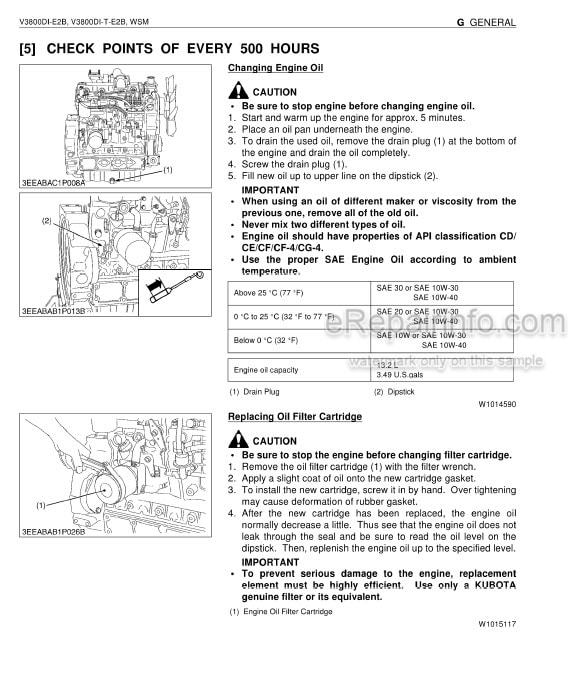 Photo 2 - Kubota V3800DI-E2B V3800DI-T-E2B Workshop Manual Diesel Engine 9Y011-02702