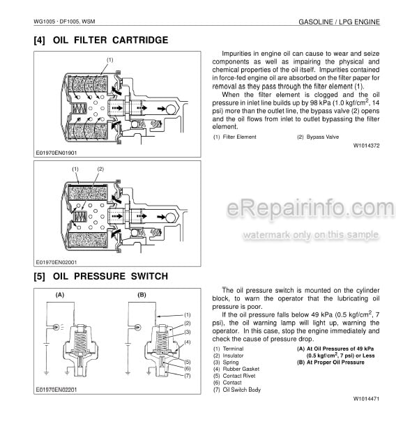 Photo 9 - Kubota WG1005 DF1005 Workshop Manual Gasoline LPG Engine 9Y011-01971