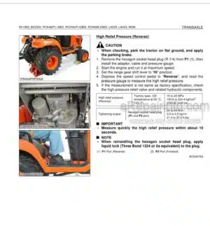 Photo 5 - Kubota BX1880-AU To RCK54D-26BX Workshop Manual Tractor Rotary Mower 9Y111-18054