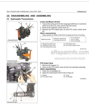 Photo 6 - Kubota GR2110 RCK48GR Workshop Manual Mower 9Y111-01050