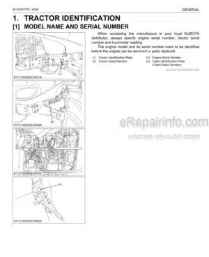 Photo 1 - Kubota M126XDTPC Workshop Manual Supplement Tractor 9Y111-03630