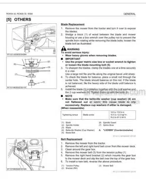 Photo 6 - Kubota T1400 T1400H Workshop Manual Mower