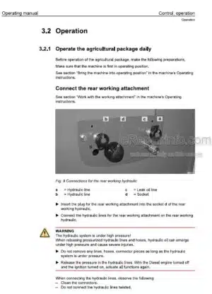Photo 1 - Liebherr Operating Manual Agricultural Package Optional 9085460