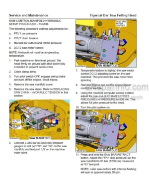 Photo 5 - Tigercat Operator And Service Manual Bunching And Felling Saw 59003A