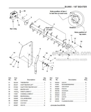Photo 11 - Gehl 980 Parts Manual Forage Box 907592