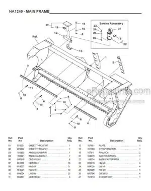 Photo 2 - Gehl HA1240 Parts Manual Hay Attachments 908142