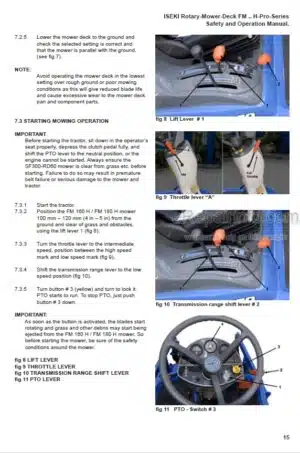 Photo 4 - Iseki FM160H-Pro FM180H-Pro Safety And Operation Maintenance Manual Mower Deck