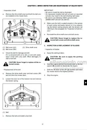 Photo 6 - Iseki SBC500GHW GLW Assembly Operating Service Safety Manual Grass Collector For Mower