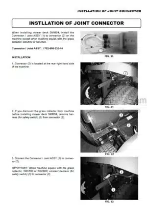 Photo 7 - Iseki SMM54 Operation Manual Mower Deck