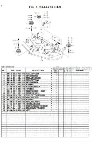 Photo 1 - Iseki SSM60 SZ330 Parts Catalog Mower Deck 8654-097-270-00