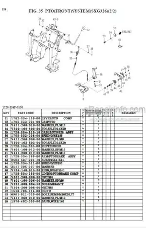 Photo 10 - Iseki SXG323H7 SXG326H7 Parts Catalog Garden Tractor 1728-097-420-0A