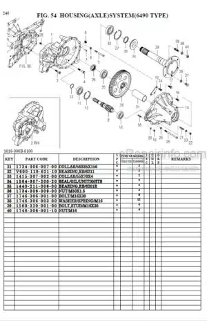 Photo 4 - Iseki TG6370G TG6490G Parts Catalog Tractor 1815-097-110-00