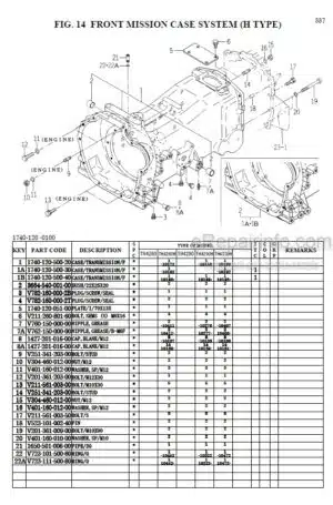 Photo 6 - Iseki TG6675 TG6675H TG6625H Parts Catalog Tractor