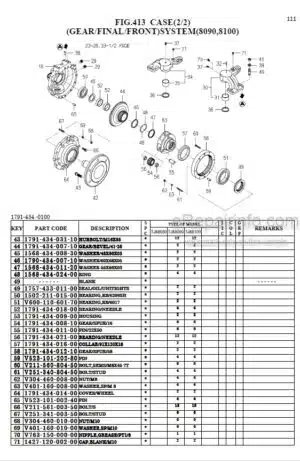 Photo 3 - Iseki TJA8080 TJA8090 TJA8100 Parts Catalog Tractor