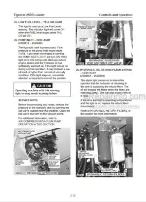 Photo 5 - Tigercat 250C Operators Manual Loader 37674AENG