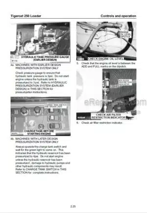 Photo 5 - Tigercat 250B Operators Manual Loader 28638A