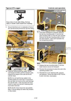 Photo 12 - Tigercat 875 Operators Manual Logger 41268AENG