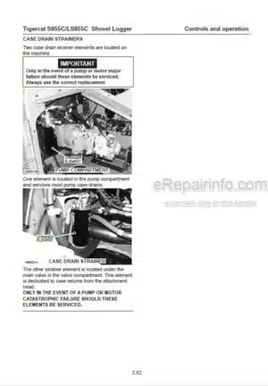 Photo 5 - Tigercat S855C LS855C Operators Manual Shovel Logger 40121AENG