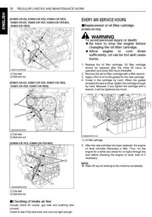 Photo 6 - Kubota D1803-M-DI-E3 V2403-M-DI-E3 Operators Manual Diesel Engine 1J486-8916-5