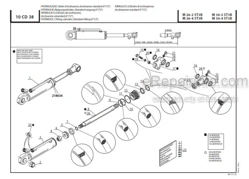 Photo 1 - Manitou M26-2-4 To M50-2-4 ST3B Parts Catalogue Forklift 647122