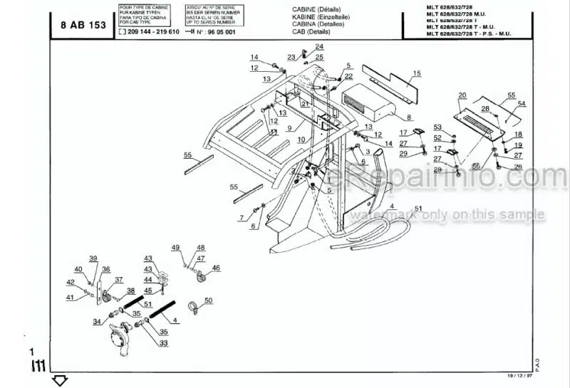 Photo 1 - Manitou MLT628 Turbo Series 1 Parts Manual Telehandler 547047P