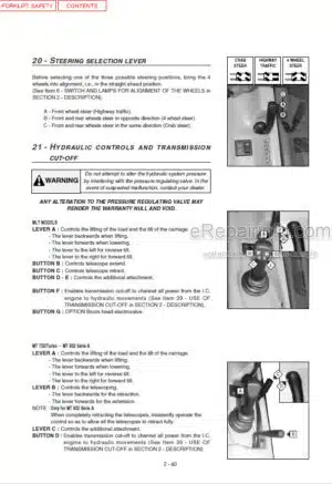 Photo 6 - Manitou MLT629 MLT633 Series 1 Operators Manual Telehandler 547628S