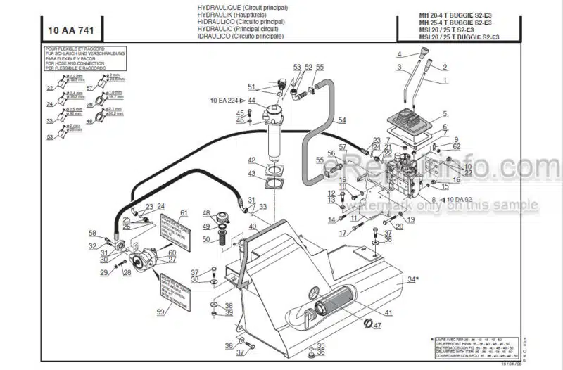Photo 1 - Manitou MSI30D MH25-4 Turbo Series 2 E3 Parts Manual Forklift 647000P