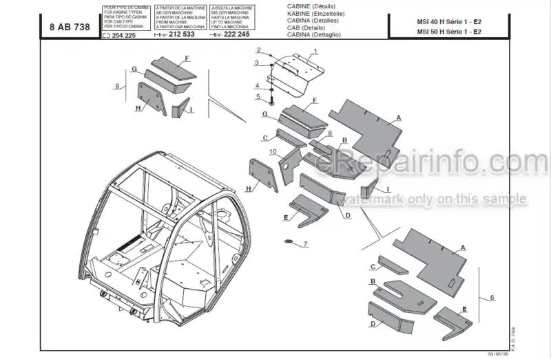 Photo 1 - Manitou MSI50H Series 1 E2 Parts Manual Forklift 547886P