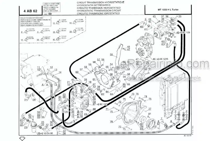 Photo 1 - Manitou MT1033HL Turbo Series 1 Parts Manual Telehandler 547793P
