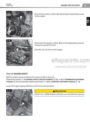 Photo 6 - Manitou MT420H 57K ST5 S1 To MT-X420H TSS 49K ST3A S2 Repair Manual Telehandler 647742EN