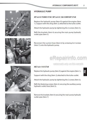 Photo 4 - Manitou MT625H MT625HA MLT625-75 H ST3B S1 75K Turbo Comfort Repair Manual Telehandler 647469