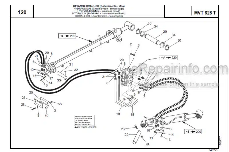 Photo 1 - Manitou MVT628T Comfort Line E2 Parts Manual Telehandler 648221