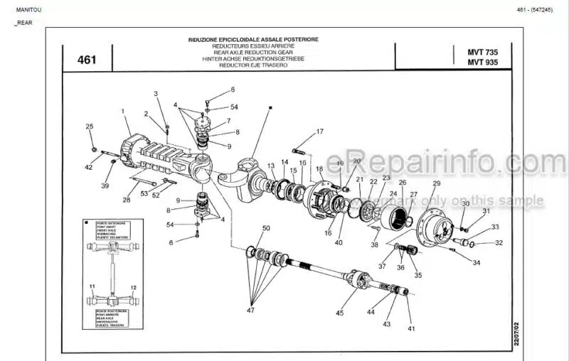 Photo 1 - Manitou MVT935 Turbo Comfort Line MOT 1004 4 Genuine Parts Catalog Telehandler 547245