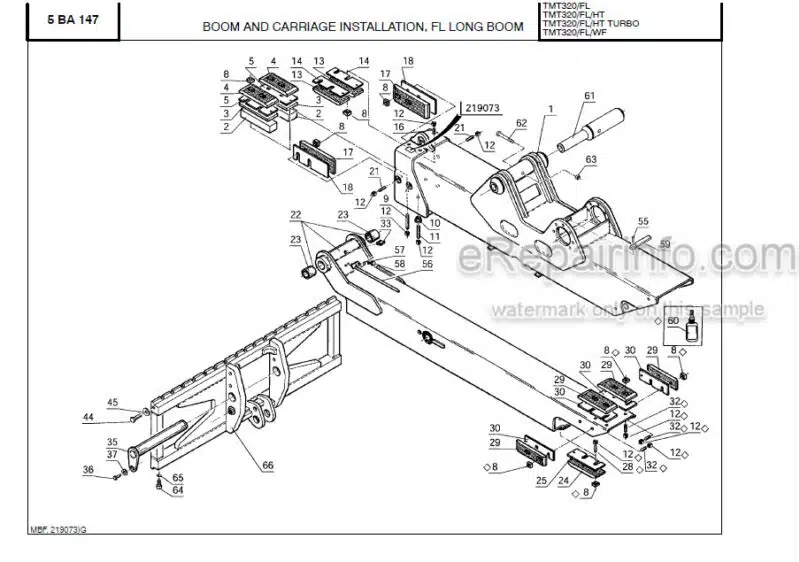 Photo 1 - Manitou TMT320 To TMT320 Turbo Parts Manual Foriklift 801646